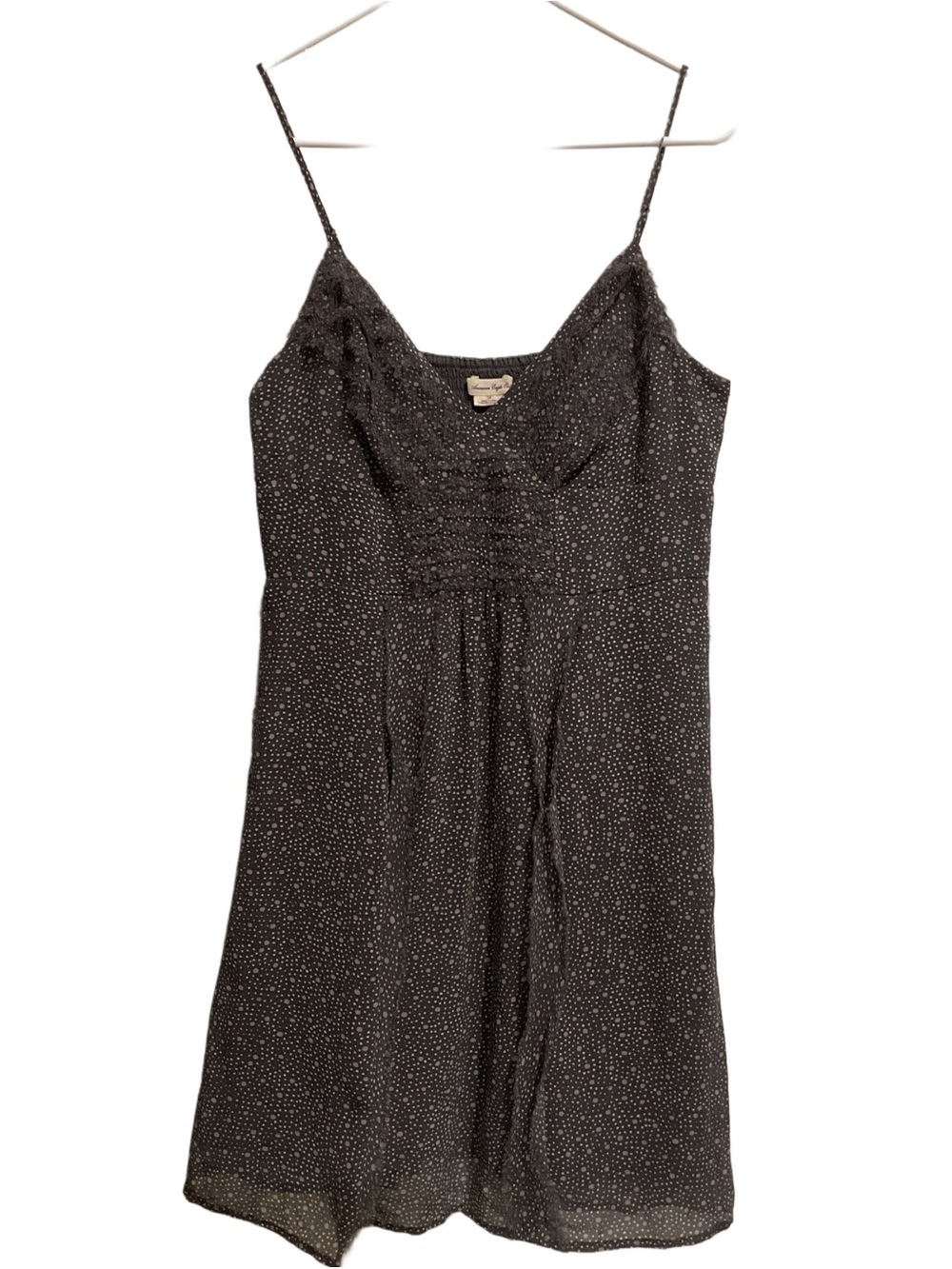 American Eagle Outfitters‎ Y2K Polka Dot Mini Dress Gray Pink